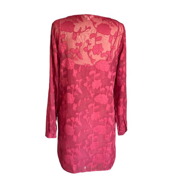 Jack by BB Dakota Burgundy Floral Lace Overlay Slip Dress LARGE Whimsygoth Fairy - Picture 3 of 11